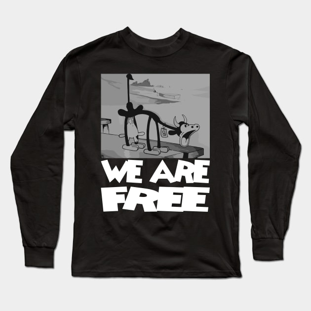 Steamboat Willie. We Are Free Long Sleeve T-Shirt by Megadorim